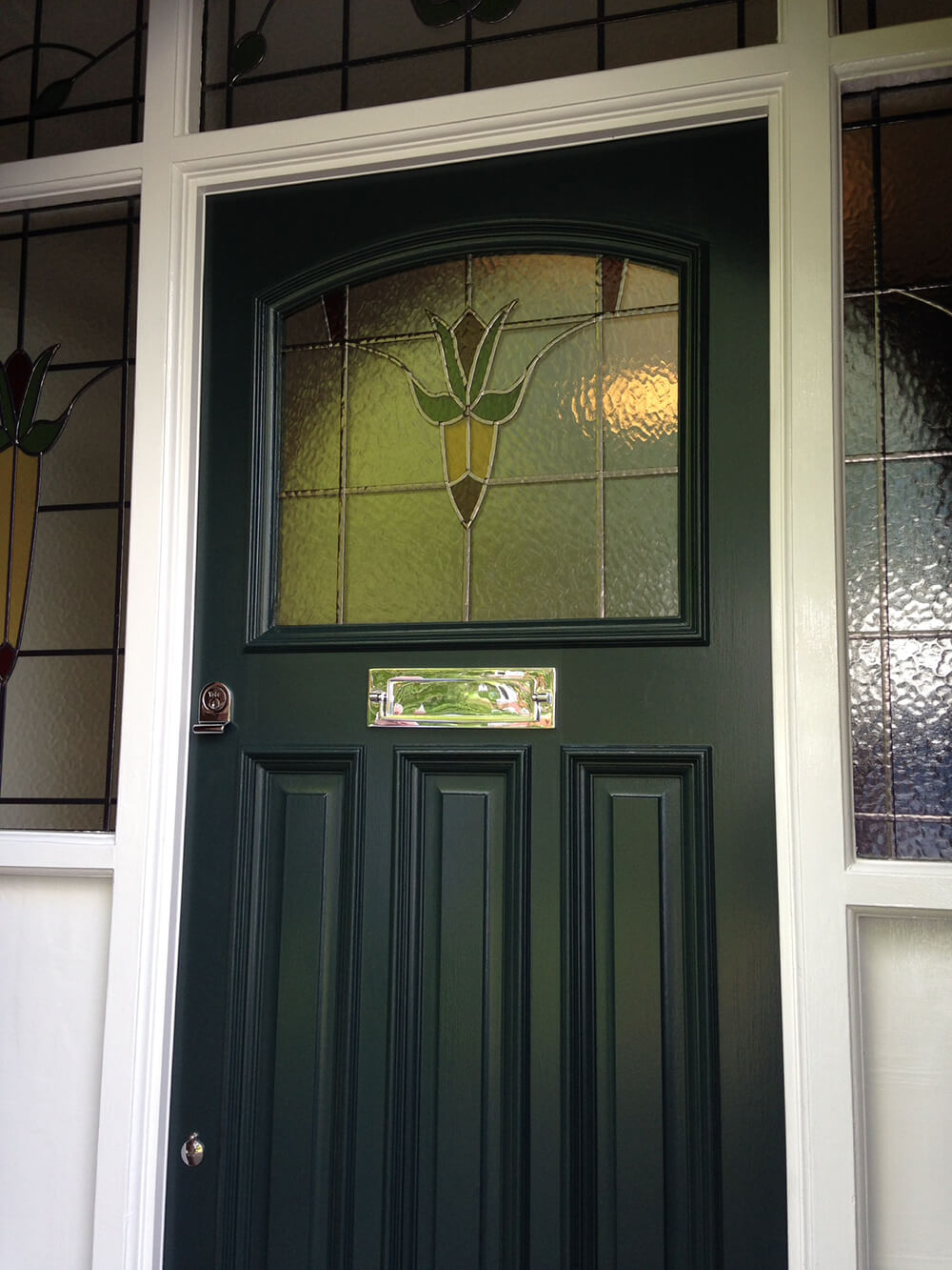1930s front door with leaded glass