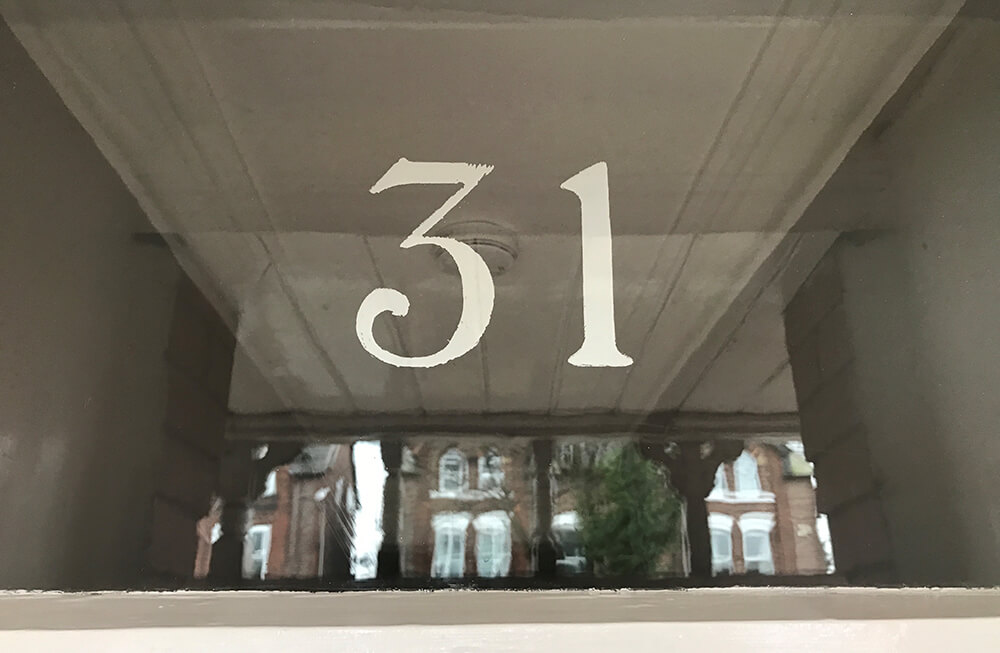 Hand Painted Number on glass