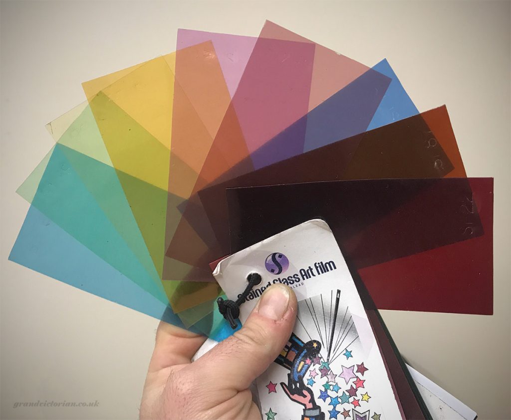 Regalead stained glass art film sheets used in leaded light panels