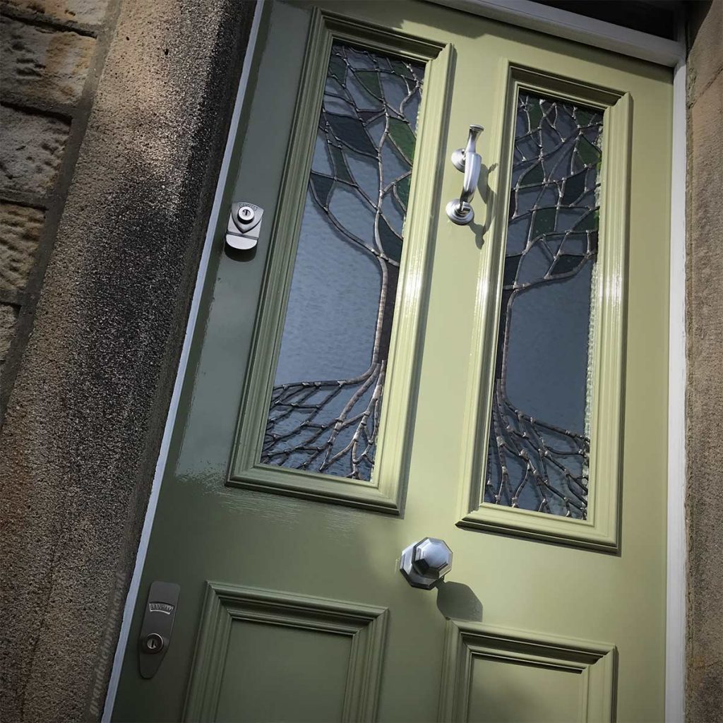 Victorian front door with Yggrasil leaded glass in Lancaster 12 LA11SE