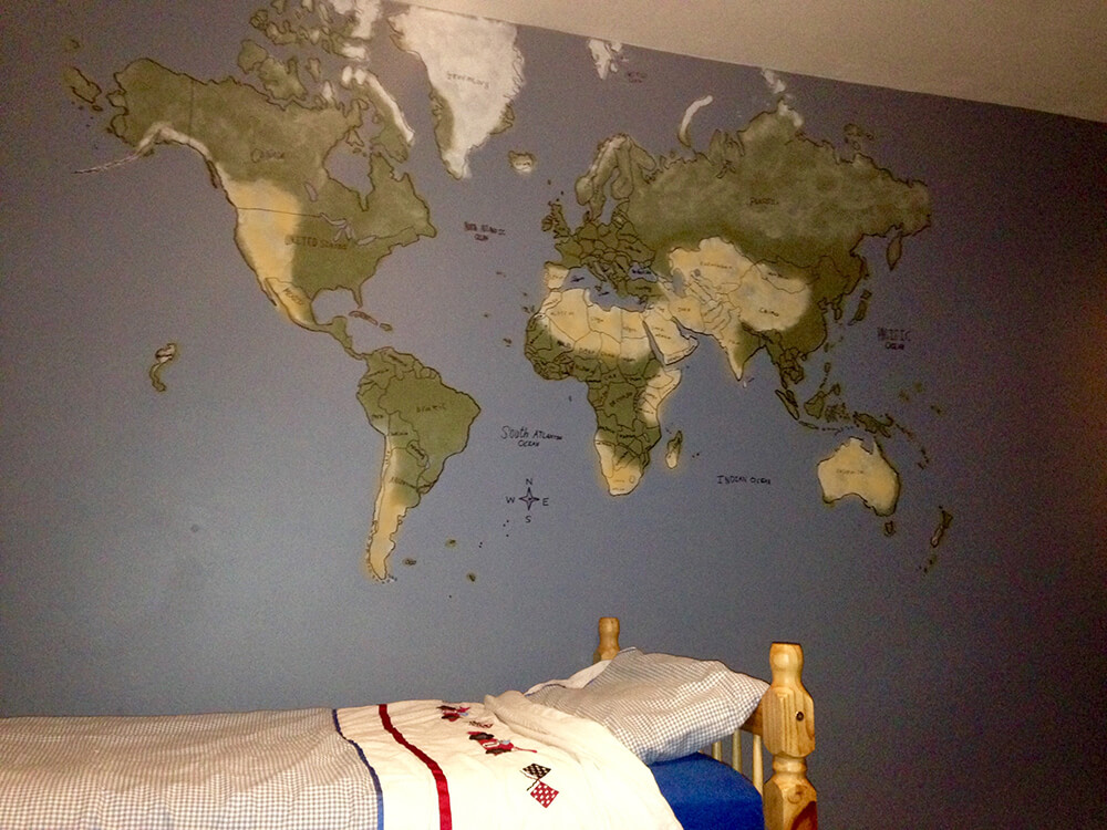 World Map Mural