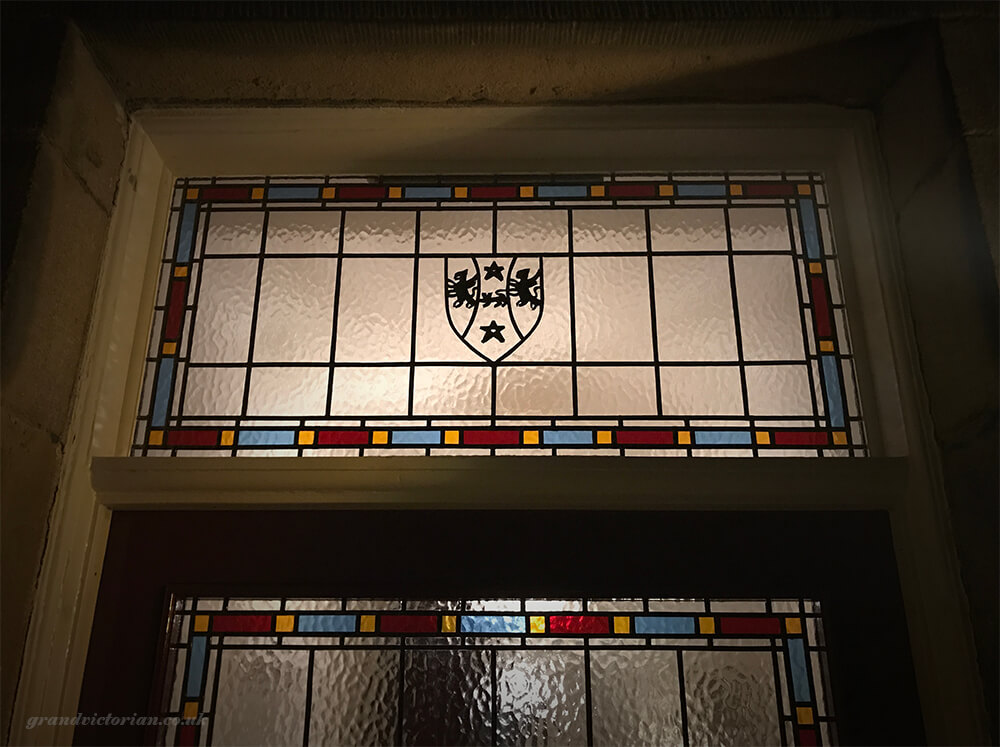 Leaded Fanlight with Dakeyne family coat of arms
