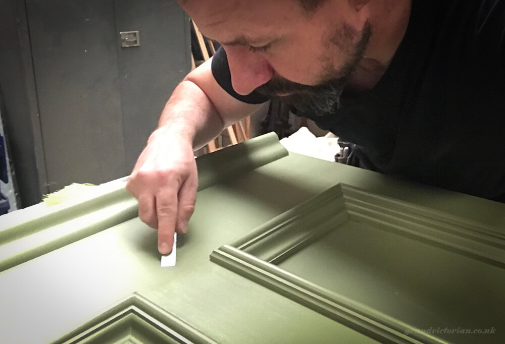 Sanding a door