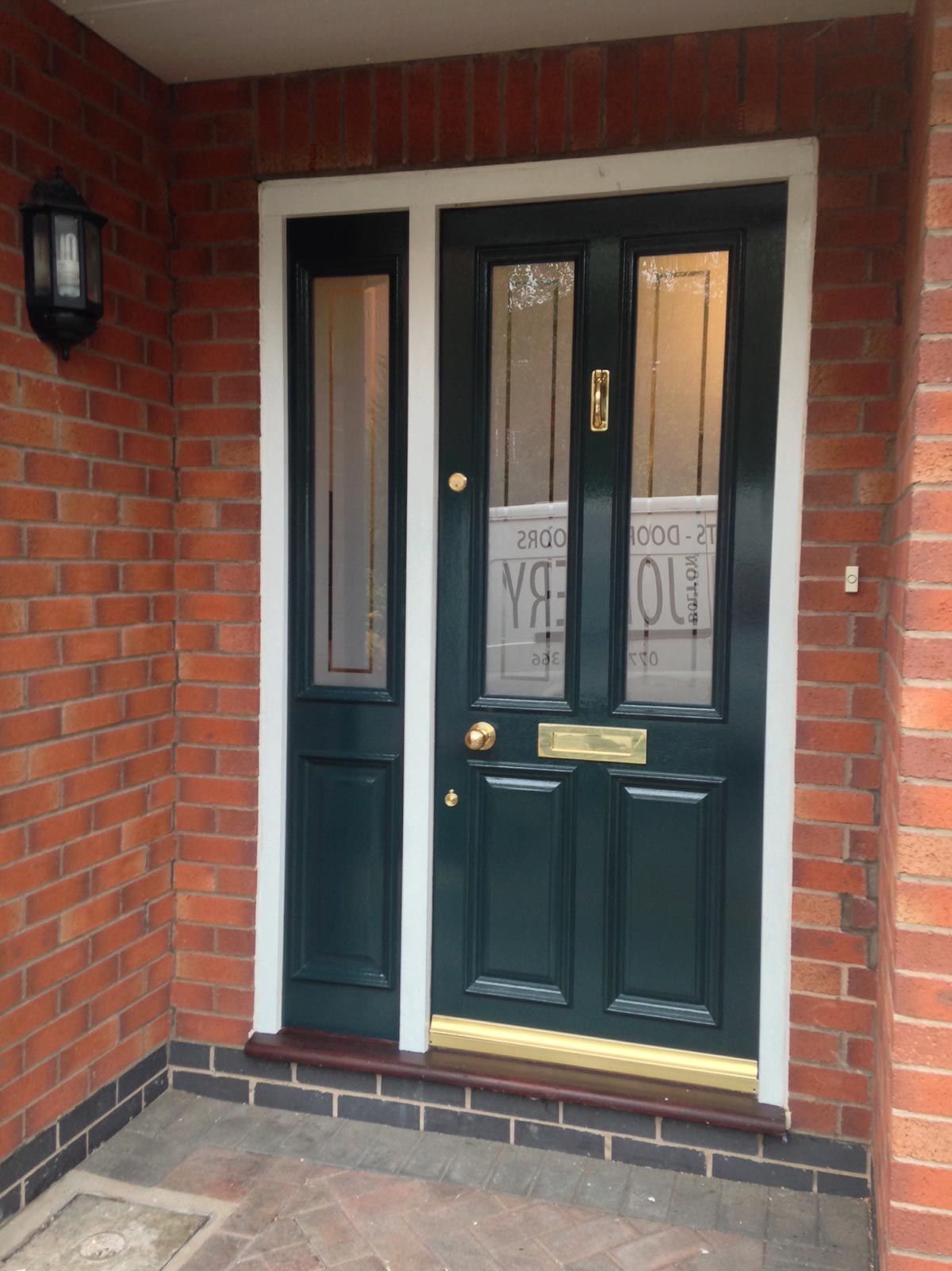 Grand Victorian front door with etched glass