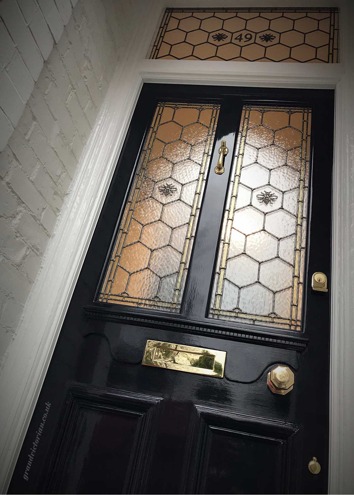 Manchester Bee Front Door Leaded Glass Manchester Bee Front Door Leaded Glass