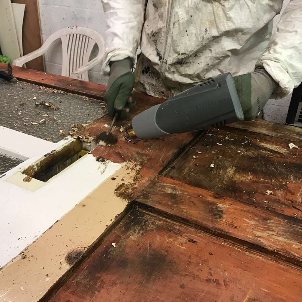 Stripping 119 years of paint from Imogen's Victorian front door