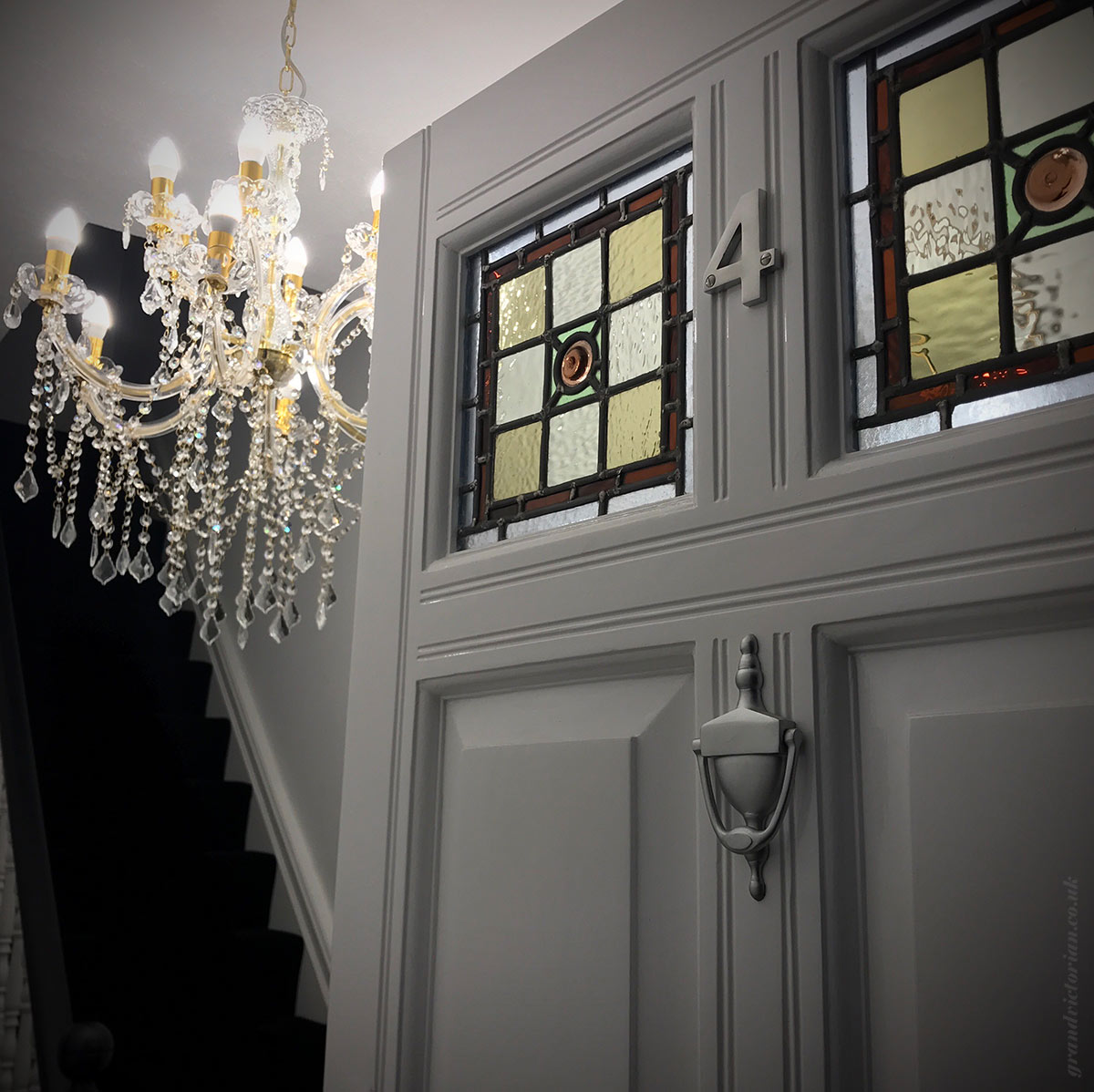 Elegant front door stained glass
