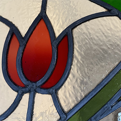 Stained glass before cleaning