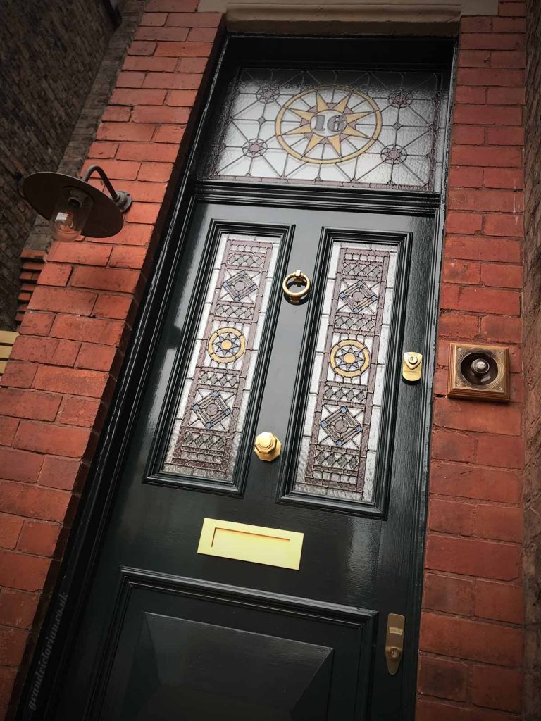 New bespoke Victorian front door with leaded glass in Liverpool - 16L190NB