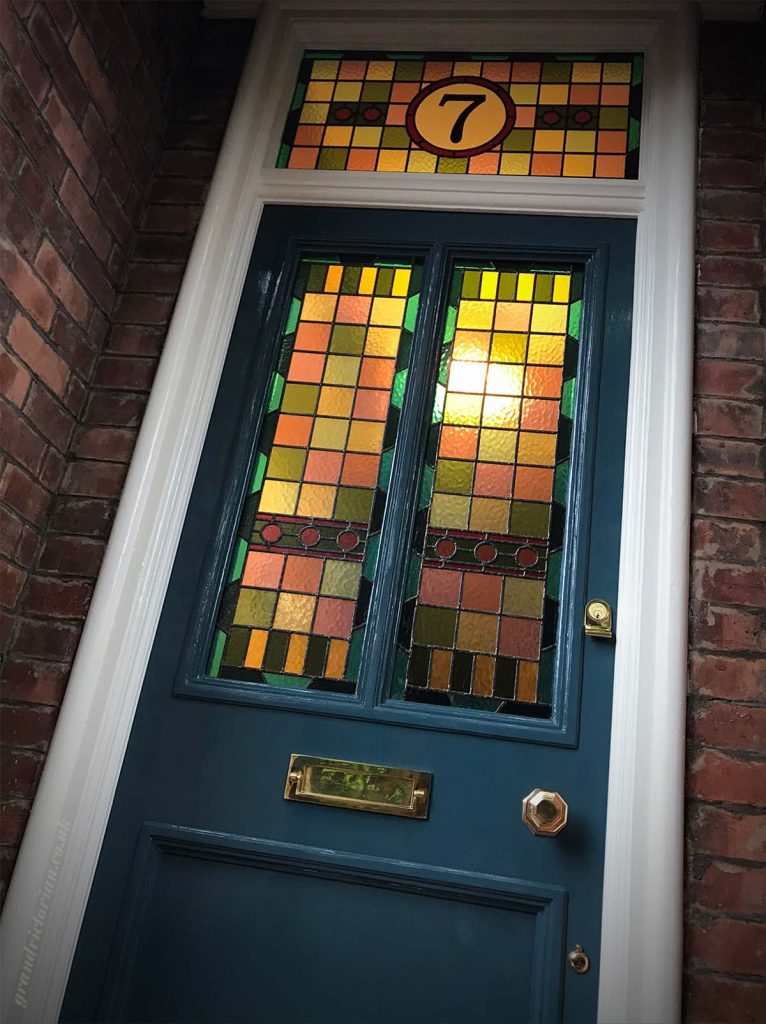 Victorian front door with leaded glass in Didsbury