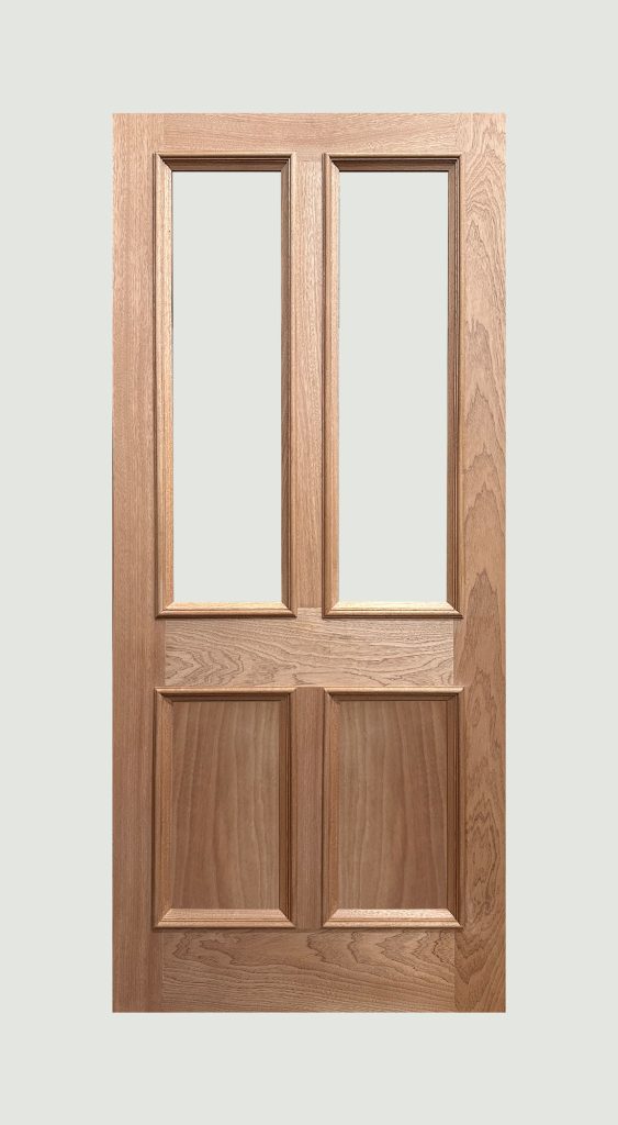 Solid hardwood Victorian front door unglazed