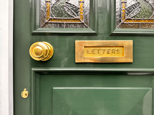 Marcus Heritage Brass letter plate and knob