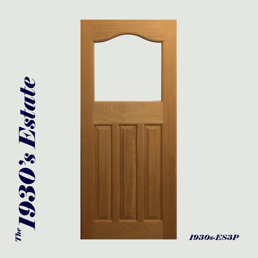 Bespoke hardwood 1930's Estate front door made to measure, unpainted, ready to fit.
